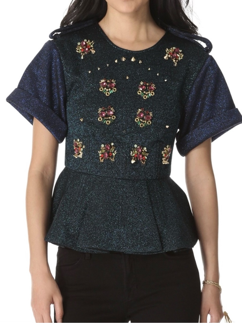 Three Floor Sensation Top with Peplum and jewels Sea of Shoes